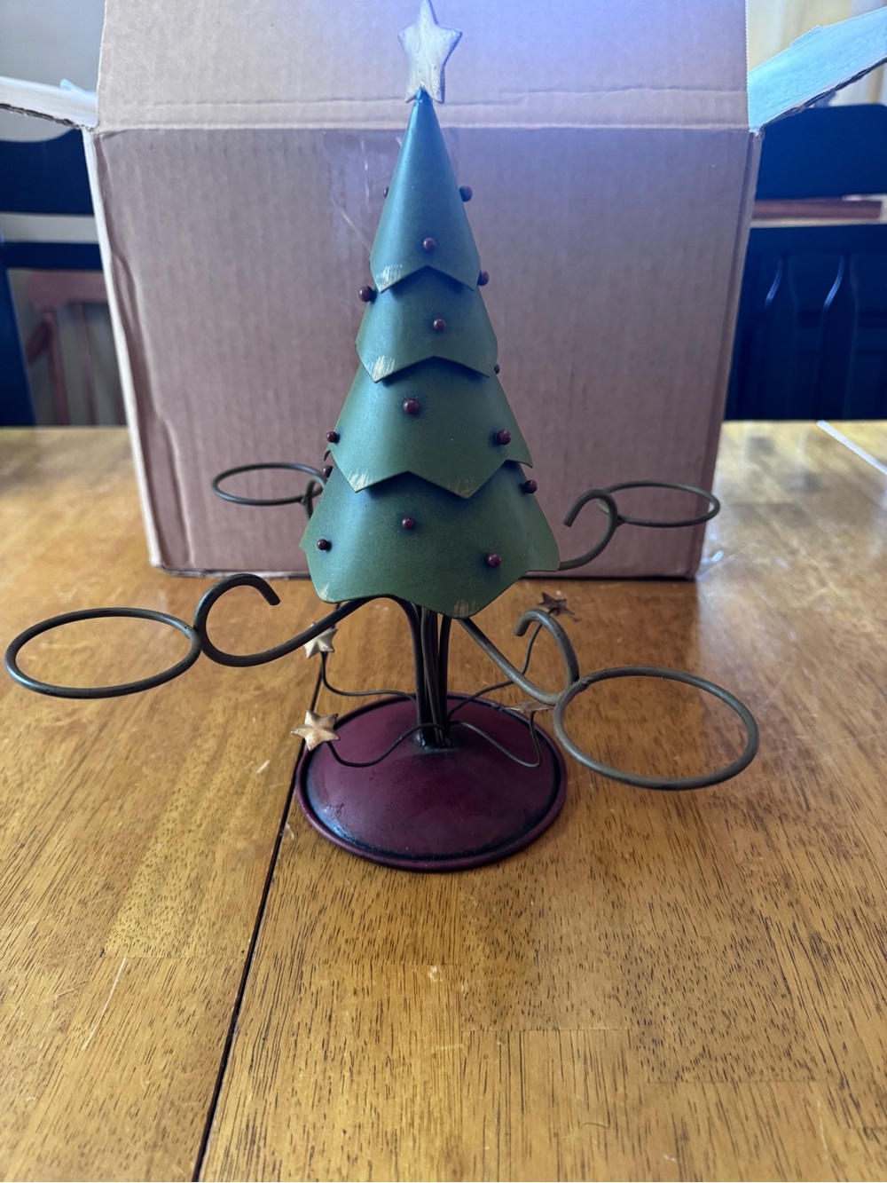 At Home America Christmas Tree Centerpiece 4ct Votive Holder
